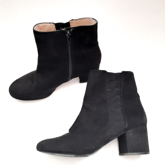 Nine West Shoes - Nine West Suede Criss Cross Q Booties